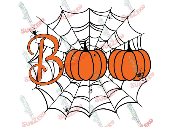 Sublimation Transfer Sublimation Prints Boo! Pumpkins and cobwebs halloween ready to press sublimation heat press transfer Subzero Sublimations